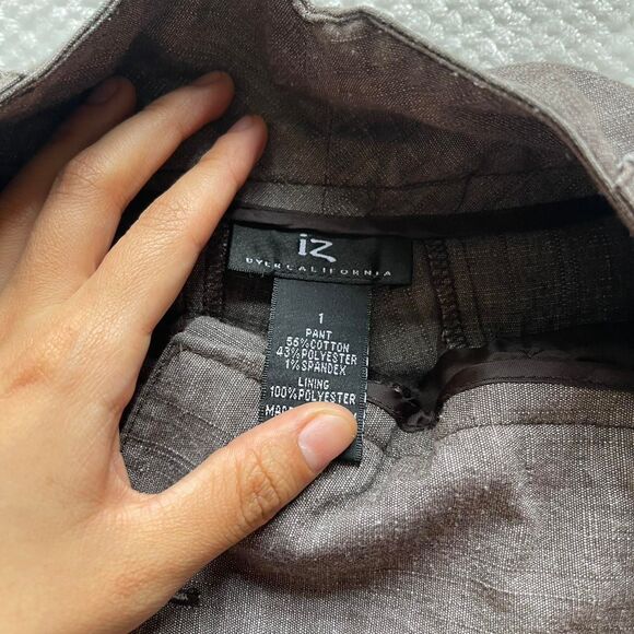 BROWN DRESS CROP PANTS — IZ BYER CALIFORNIA - Picture 4 of 7